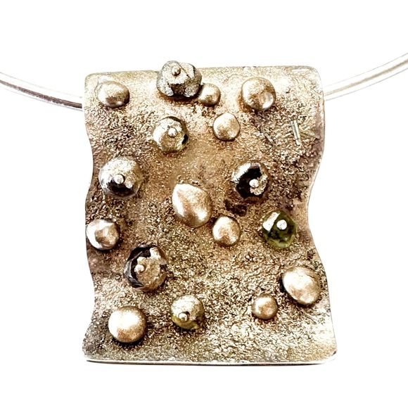 Arezzo .925 Silver Choker Necklace with Unbranded Modernist Pendant - Picture 7 of 8